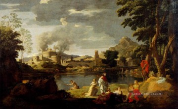  maler - Nicolas Landschaft mit Orpheus und Eurydike klassische Maler Nicolas Poussin